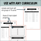 Dolch Sight Word Assessment Checklist Word Lists Heart Words Progress Monitoring