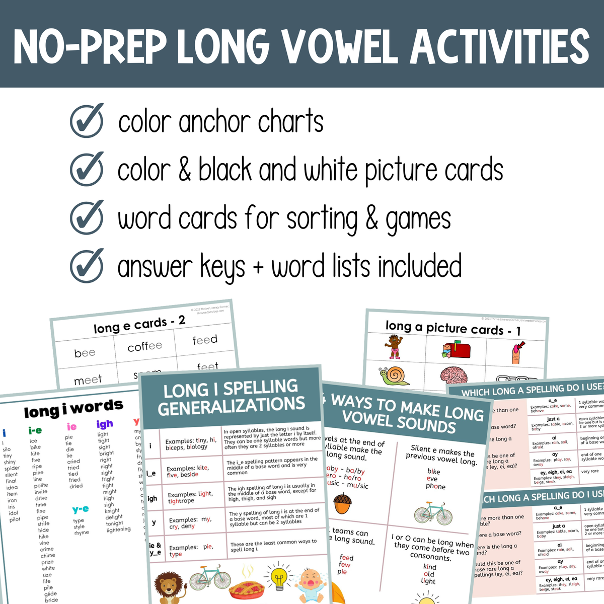 Long Vowel Words Worksheets & Activities Bundle | Printable & Digital