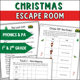 Christmas Escape Room No Prep Reading Activity for Grades 1-2