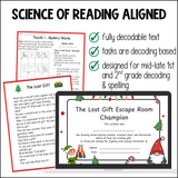 Christmas Escape Room No Prep Reading Activity for Grades 1-2