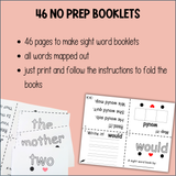 Second Grade Dolch Word Booklets High Frequency Word Mapping
