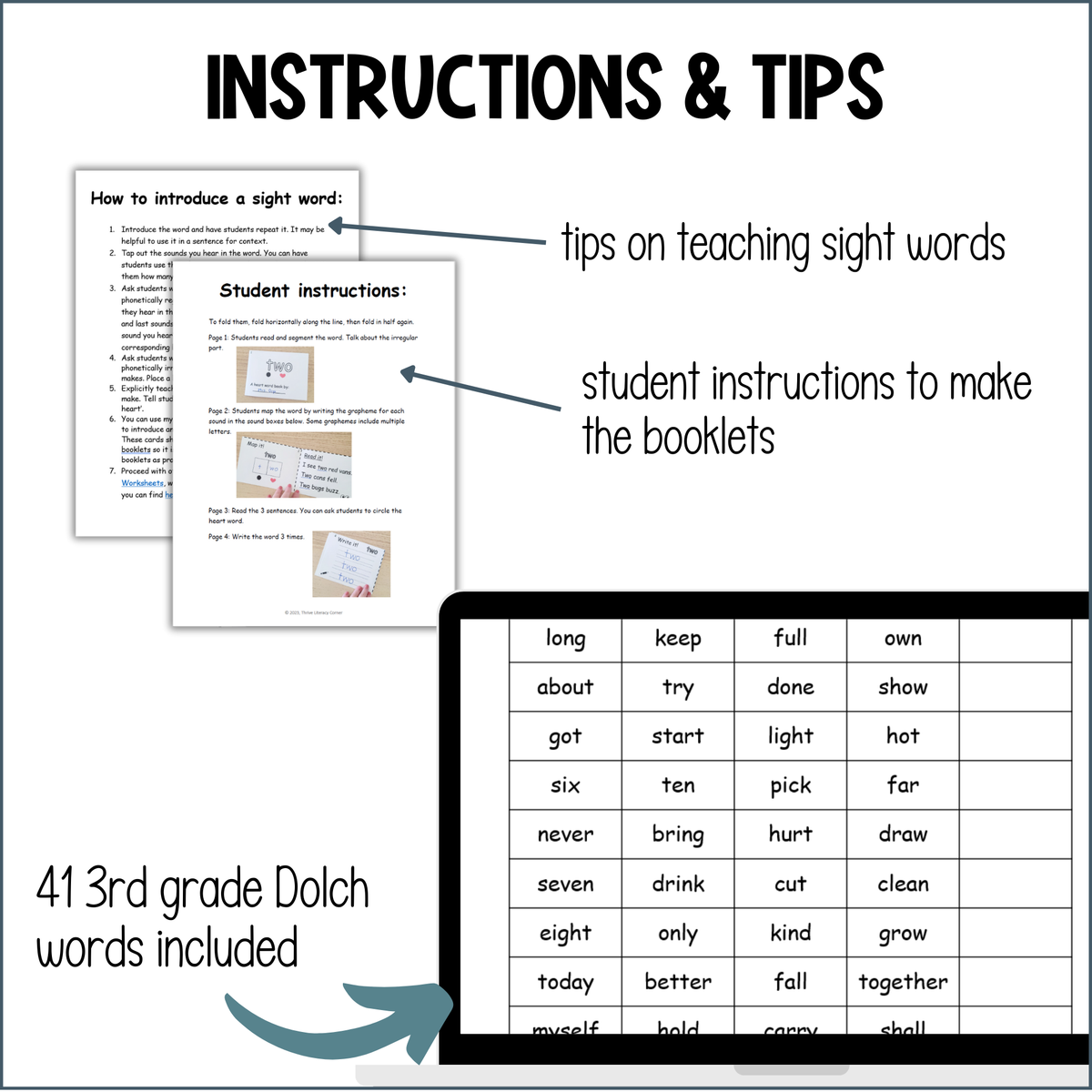 Third Grade Dolch Word Booklets High Frequency Word Mapping