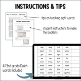 Third Grade Dolch Word Booklets High Frequency Word Mapping