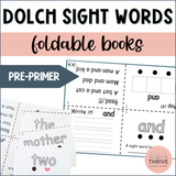 Dolch Pre-Primer Sight Words Foldable Booklets