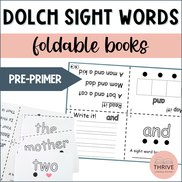 Dolch Pre-Primer Sight Words Foldable Booklets