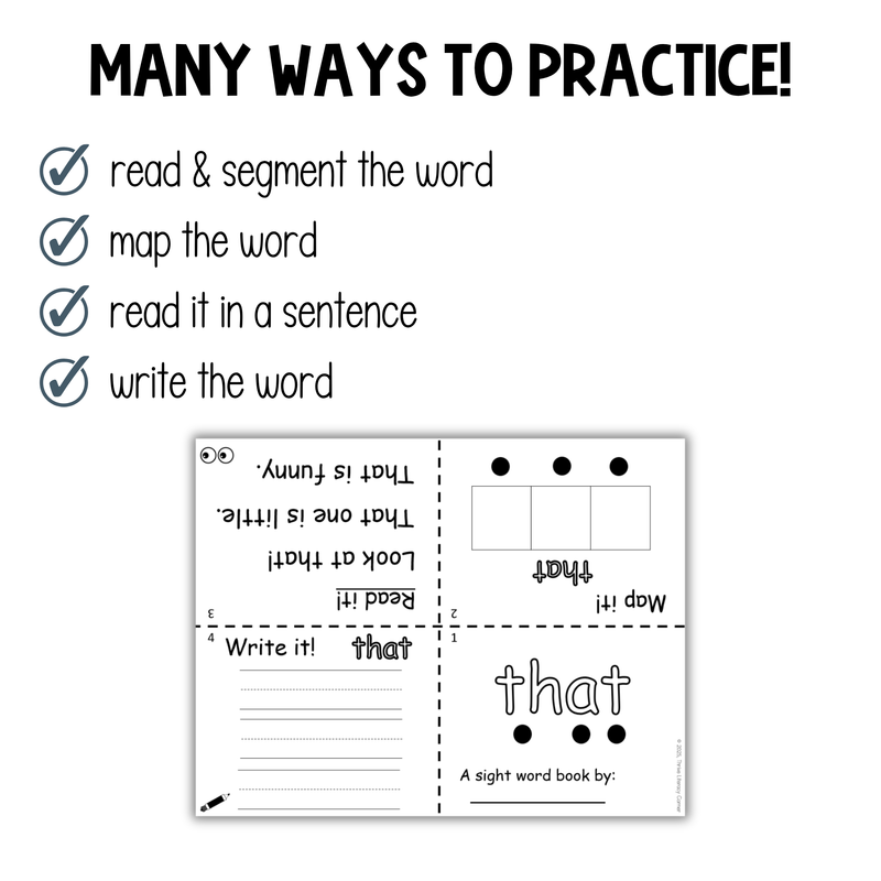 Dolch Primer Sight Words Foldable Booklets