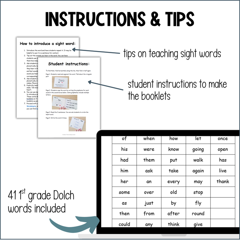 Dolch First Grade Sight Word Booklets High Frequency Word Mapping