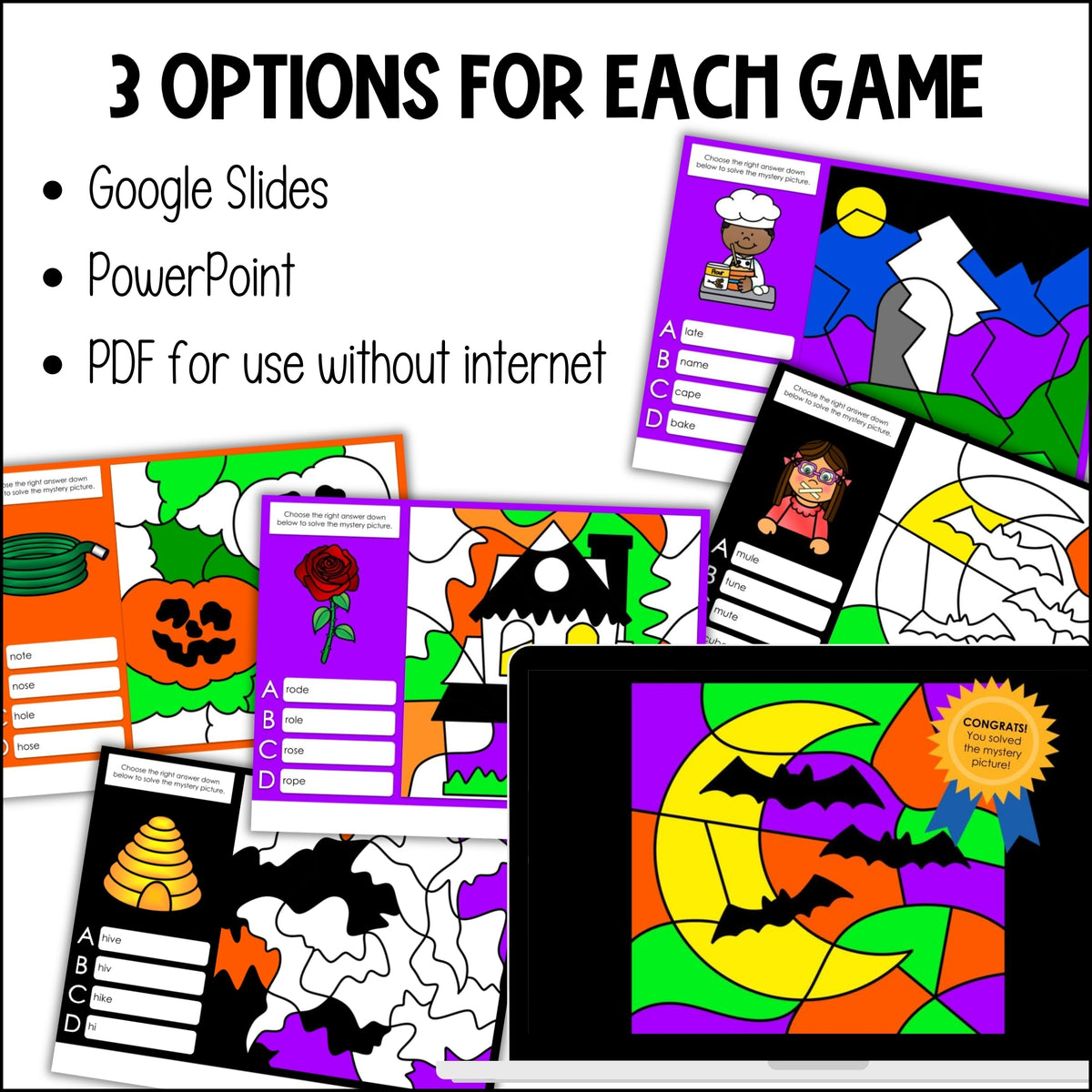 Halloween Digital Phonics Games – CVCe Word Practice