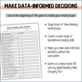 Printable Small Group Assessment for Creating Small Groups SOR-Aligned
