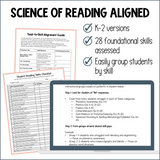 Printable Small Group Assessment for Creating Small Groups SOR-Aligned