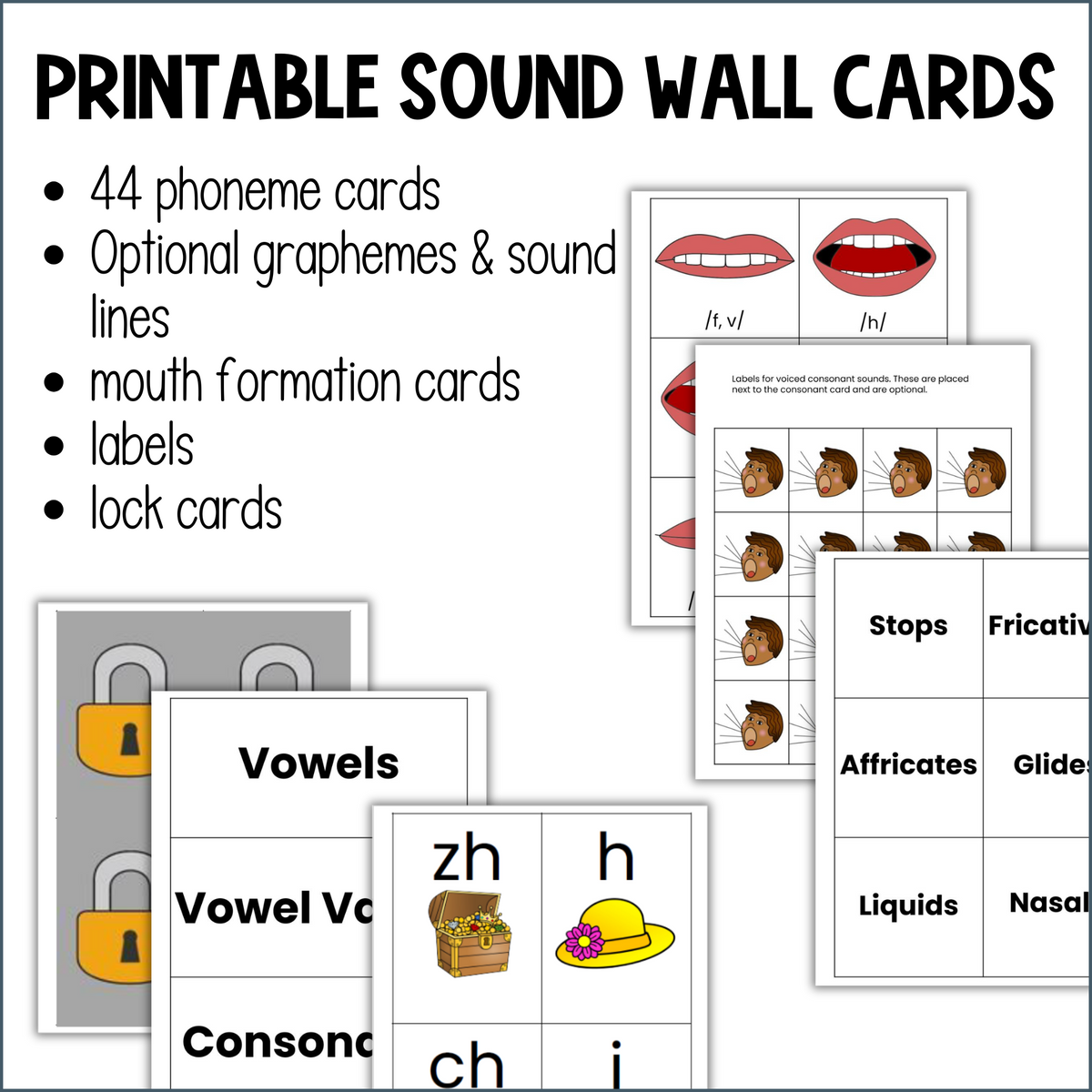 printable sound wall cards