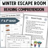 Winter Escape Room Reading Comprehension Activity for 2nd Grade