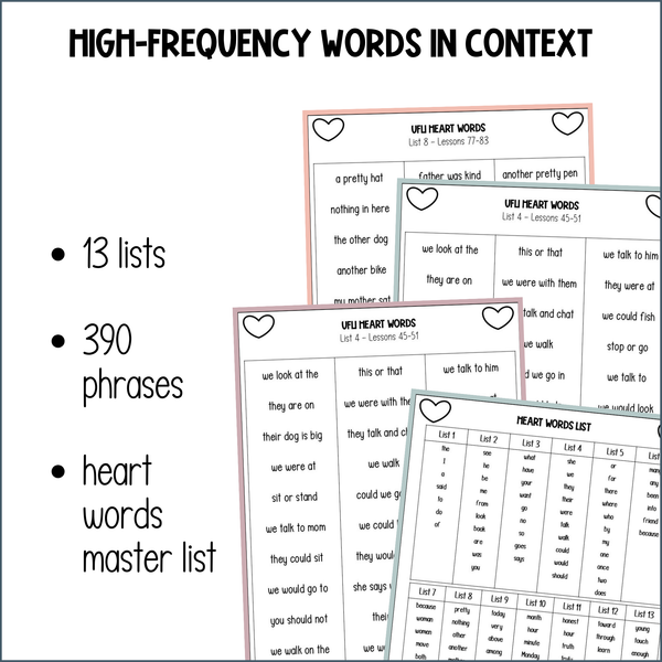 Heart Words Fluency Phrases (UFLI Aligned)