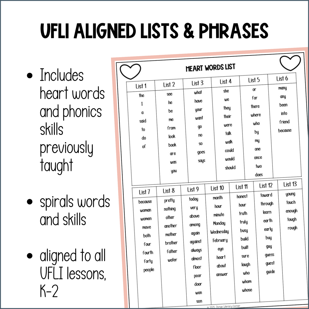 Heart Words Fluency Phrases (UFLI Aligned)