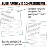 Science of Reading Decodable Passages and Comprehension Questions BUNDLE for K-2