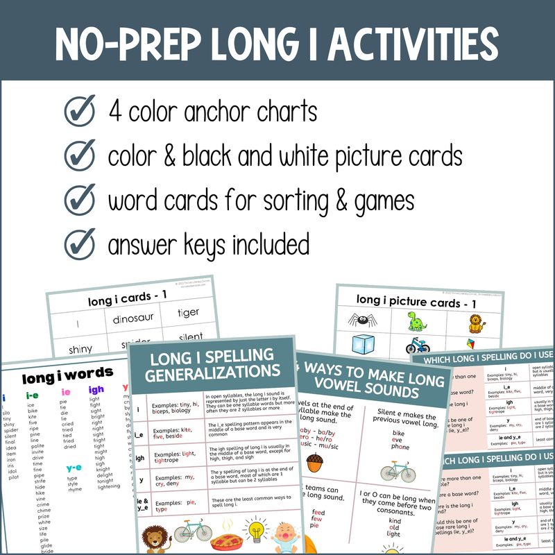 Long I Worksheets & Activities - Long I Words