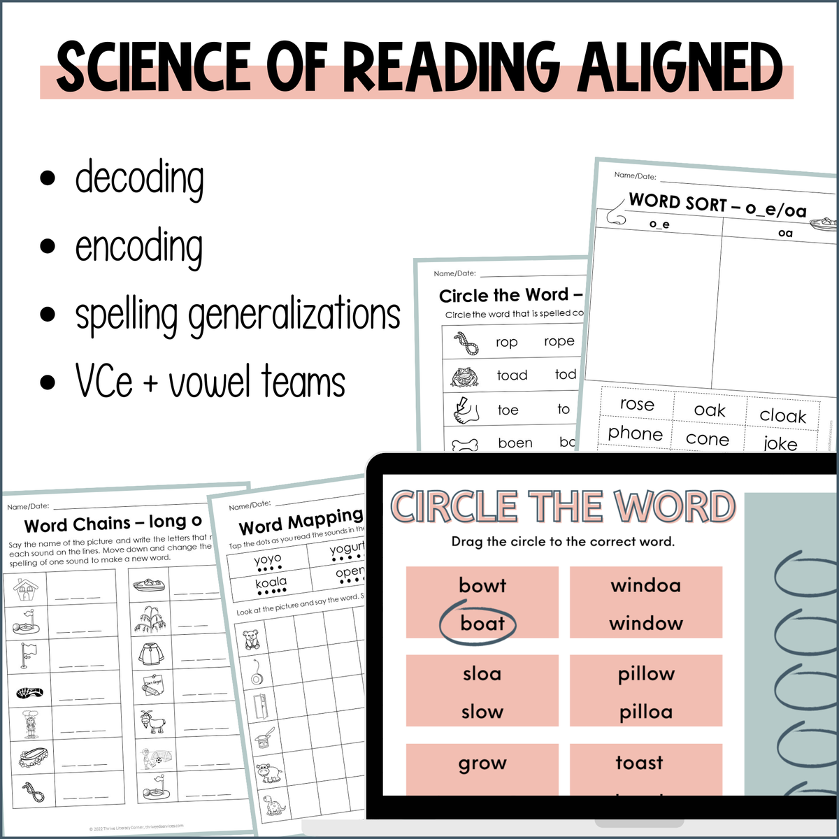 Long O Words Activities - Printable & Digital