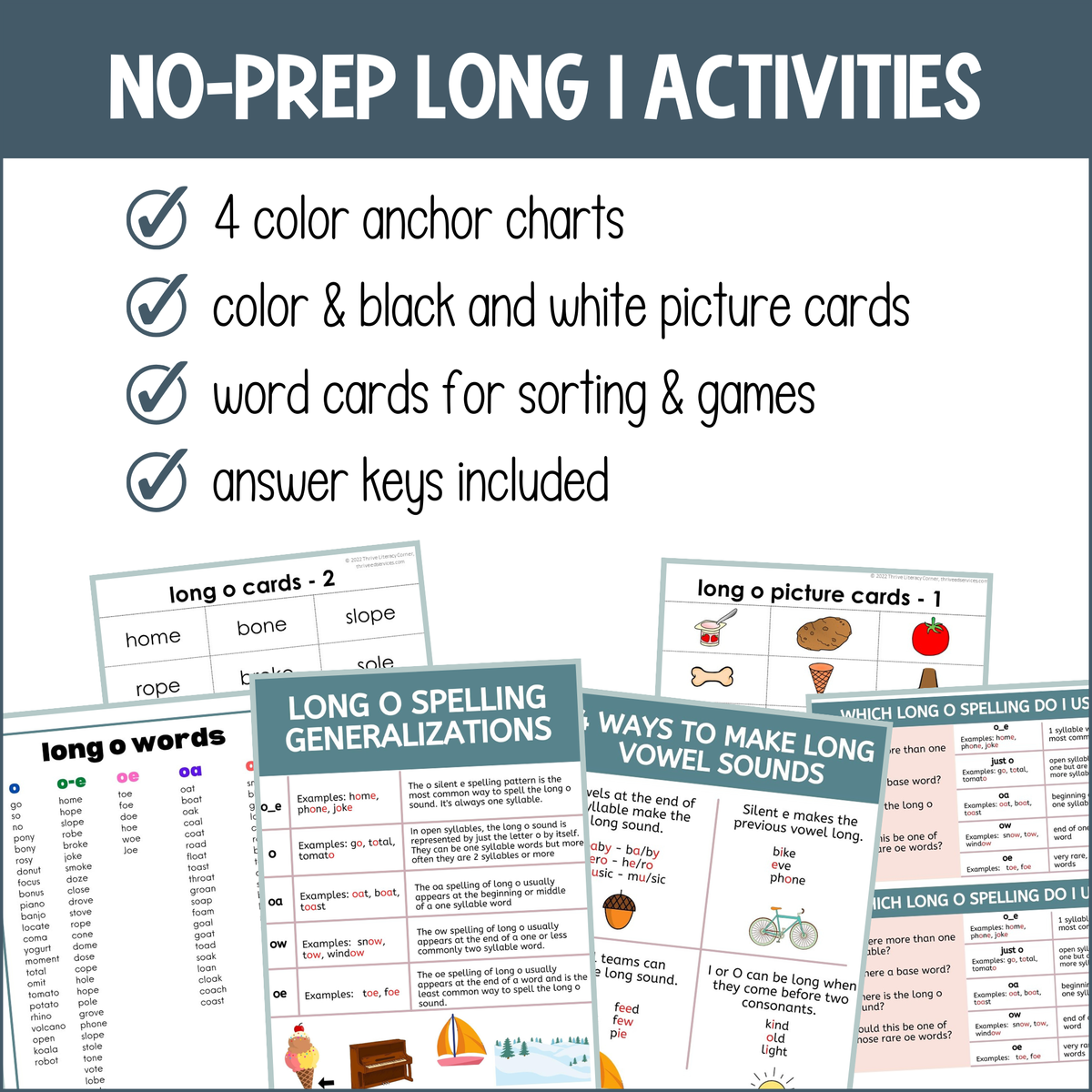 Long O Words Activities - Printable & Digital