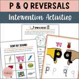 P & Q Letter Reversals Activities | Multisensory Dyslexia Intervention for K-1