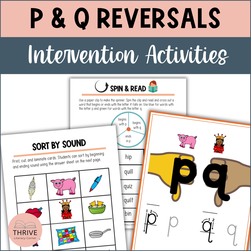 P & Q Letter Reversals Activities | Multisensory Dyslexia Intervention for K-1