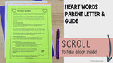 Heart Words Parent Letter & Homework Practice Guide