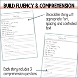 CVC Short Vowel Decodable Passages with Comprehension Questions Science of Reading