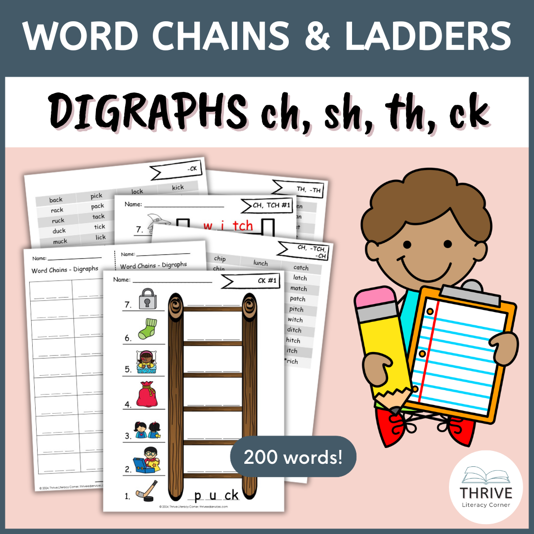 Digraphs - Word Chains & Word Ladders – Thrive Literacy Corner Shop