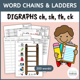 Digraphs - Word Chains & Word Ladders worksheets