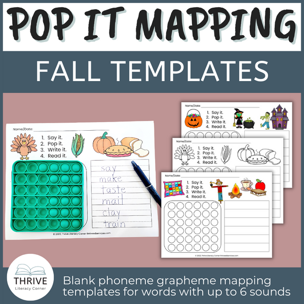 Fall Pop It Phoneme Grapheme Mapping Templates