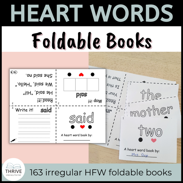 Heart Words Foldable Books - Irregular High Frequency Words