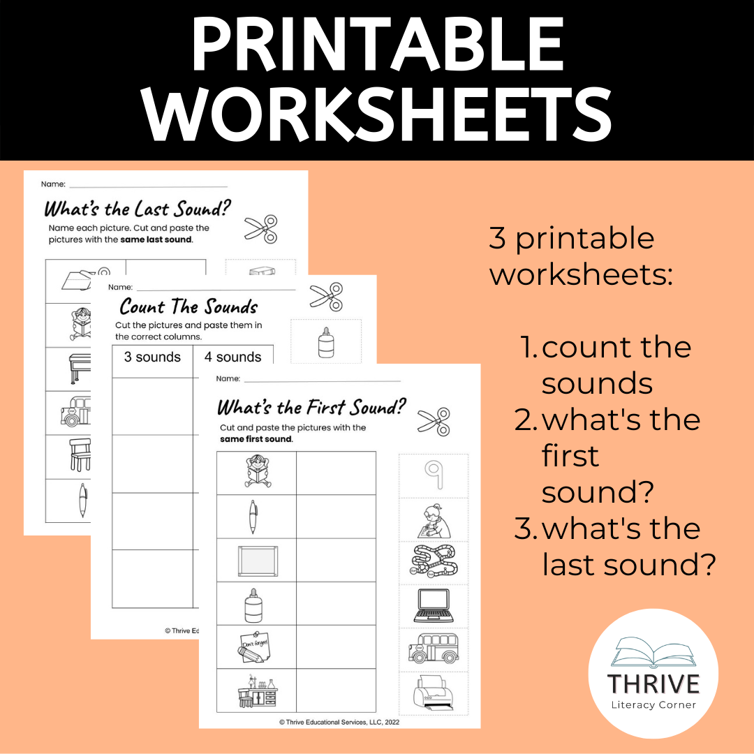 Back to School Themed Phonemic Awareness Activities 2