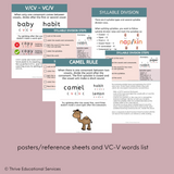 VC-V Syllable Division Worksheets