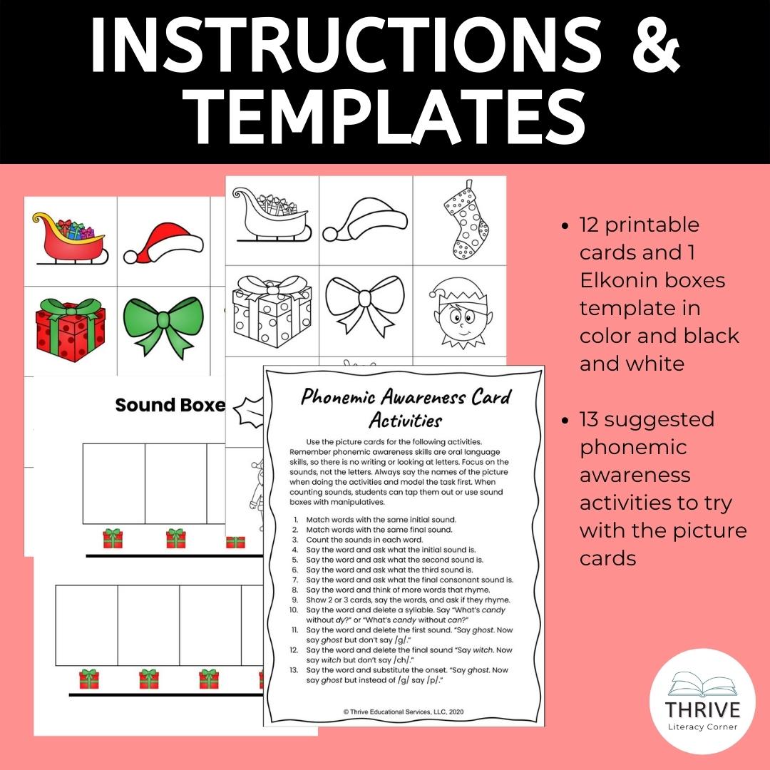 Christmas Phonemic Awareness Worksheets