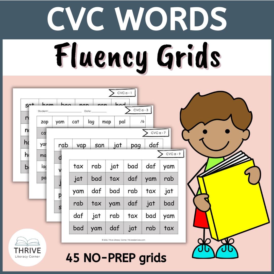 Fluency Grids for CVC Words – Thrive Literacy Corner Shop