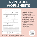 Heart Words - Dolch Sight Words Second Grade Worksheets