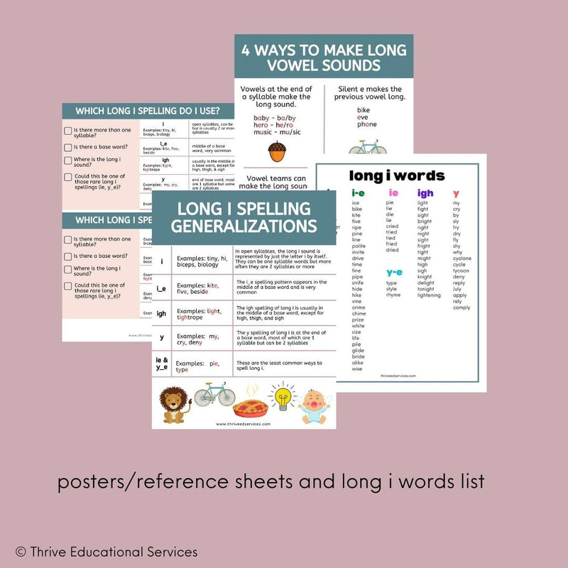 Long I Worksheets & Activities - Long I Words
