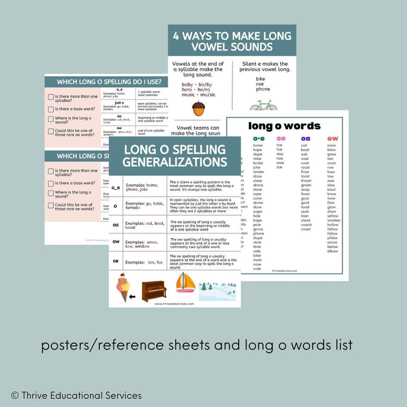 Long O Words Activities - Printable & Digital